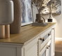 Hanah Home FRN-21008 Consola, Melamina y MDF, Crema Roble Gris, 201.8x82x44.2 cm